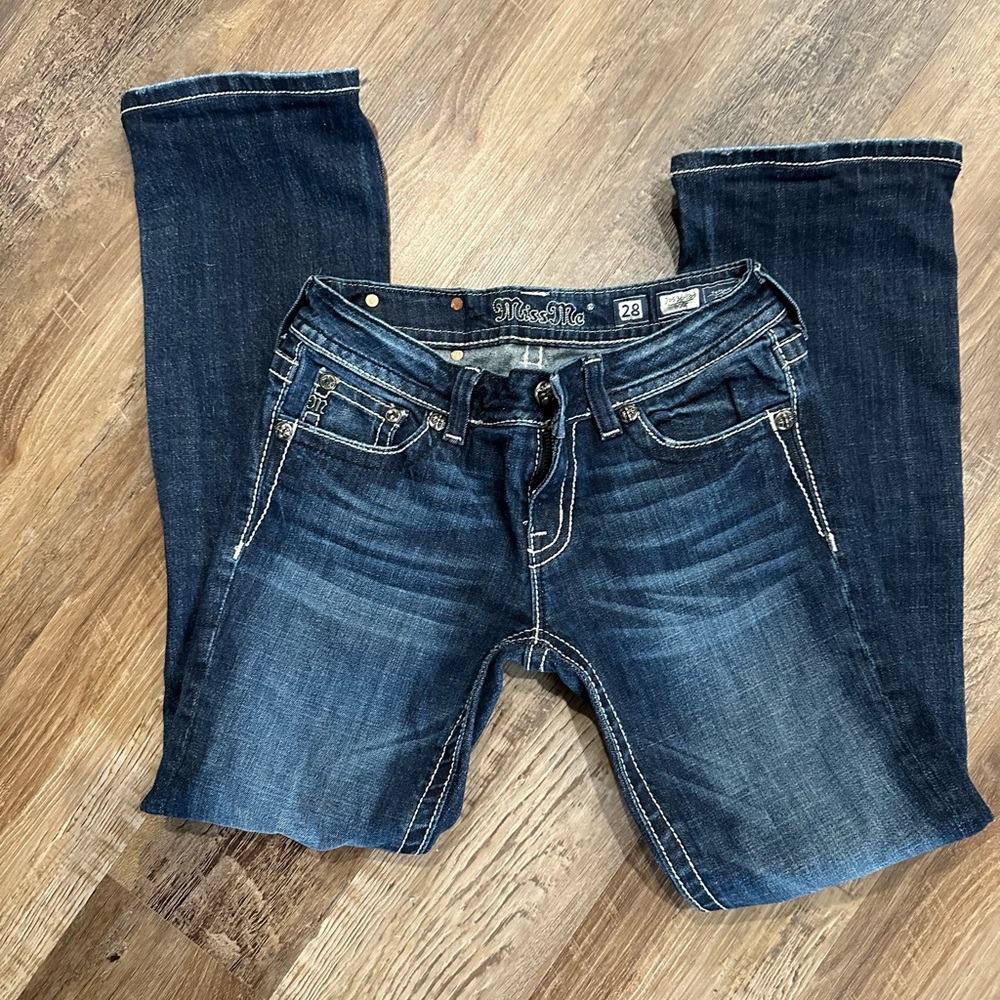 Retro Miss Me Denim Boot Cut Jeans. Sz28 - Picture 4 of 12